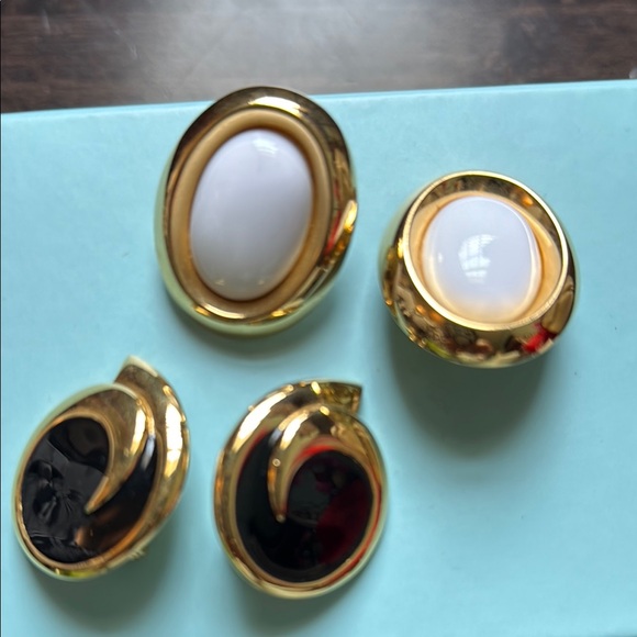 Monet Gold and Black clip on Earrings Collection - Picture 3 of 4